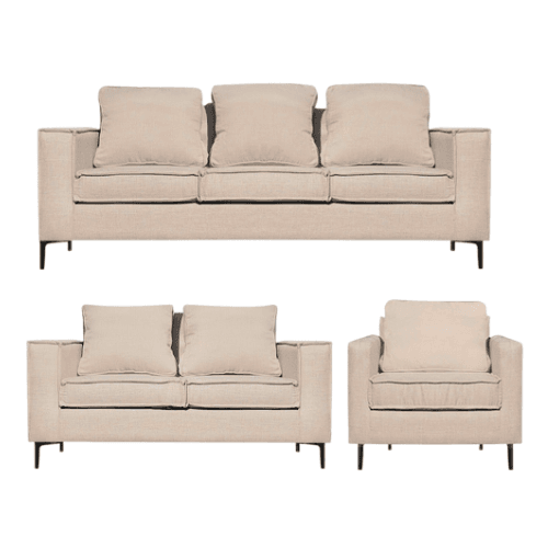 Sofá Venetto 321 Sofá de 3, 2 & 1 Cuerpo Beige