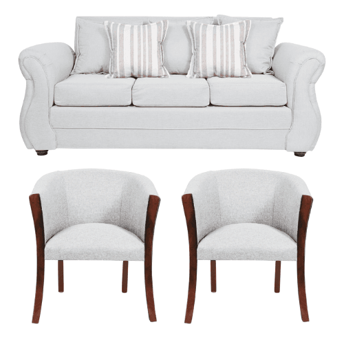 Living Facundo 311 Sofá y Sillones tipo Sitial Blanco Hueso