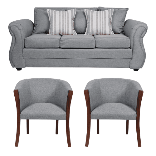 Living Facundo 311 Sofá y Sillones tipo Sitial Gris Claro