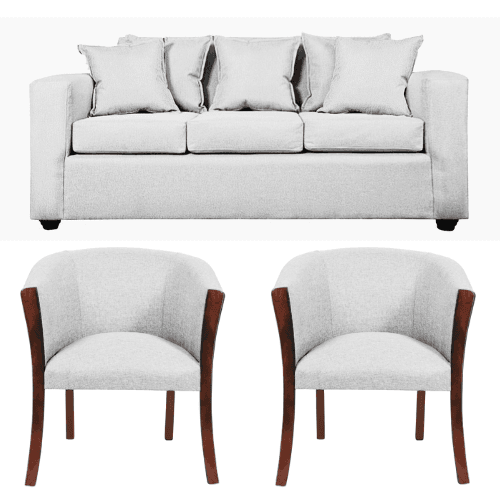 Living Kabul 311 Sofá y Sillones tipo Sitial Blanco Hueso