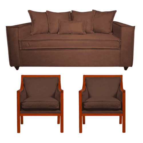 Living Baco 311 y Sillones tipo Sitial Café