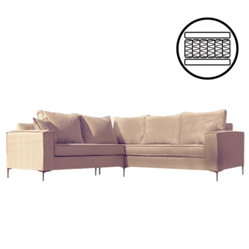 Sofá Seccional Venetto 6 Cuerpos Beige