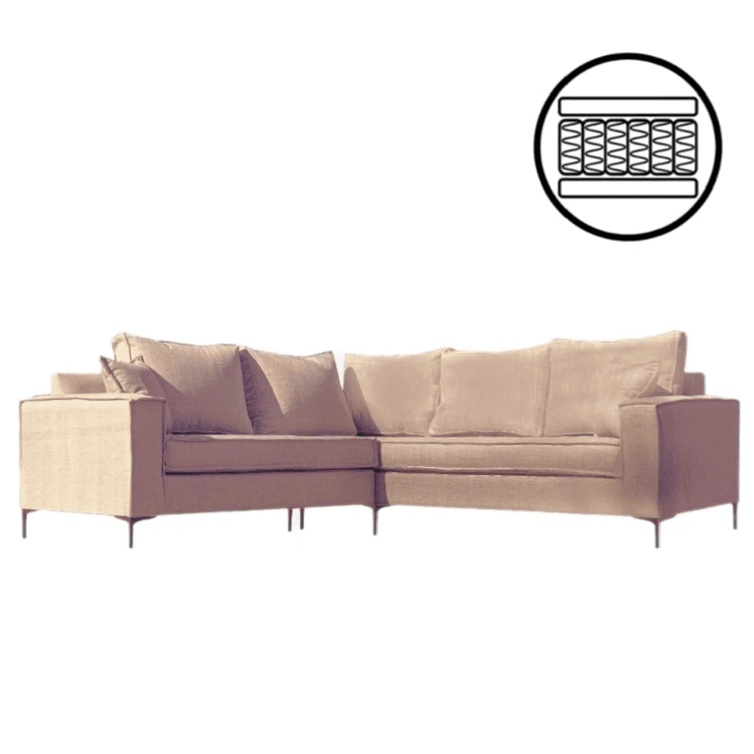 Sofá Seccional Venetto 6 Cuerpos Beige