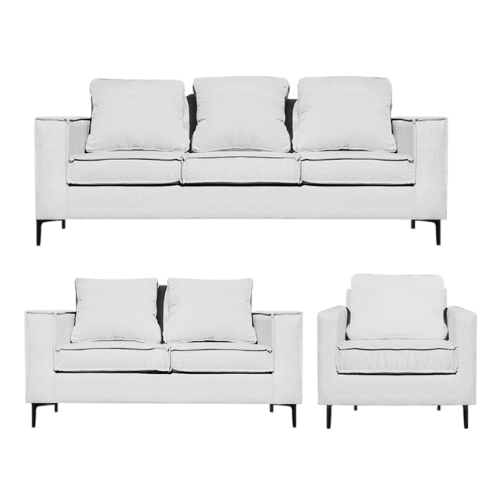 Sofá Venetto 321 Sofá de 3, 2 & 1 Cuerpo Blanco Hueso