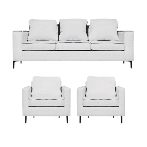 Sofá Venetto 311 Sofá mas 2 Poltronas Blanco Hueso