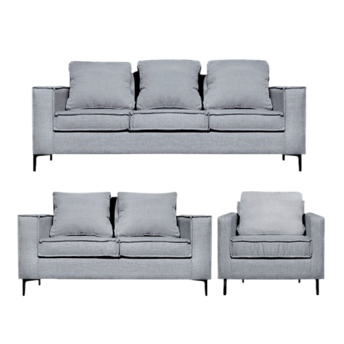 Sofá Venetto 321 Sofá de 3, 2 & 1 Cuerpo Gris Claro