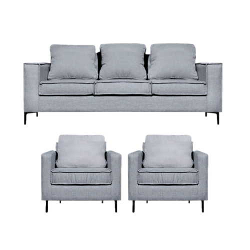 Sofá Venetto 311 Sofá mas 2 Poltronas Gris Claro