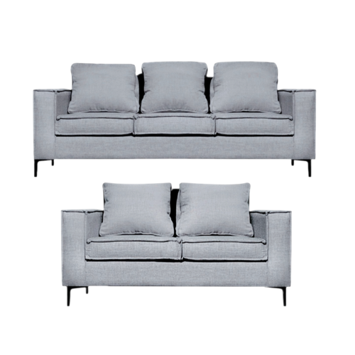 Sofá Venetto 32 Sofá de 3 & 2 Cuerpos Gris claro