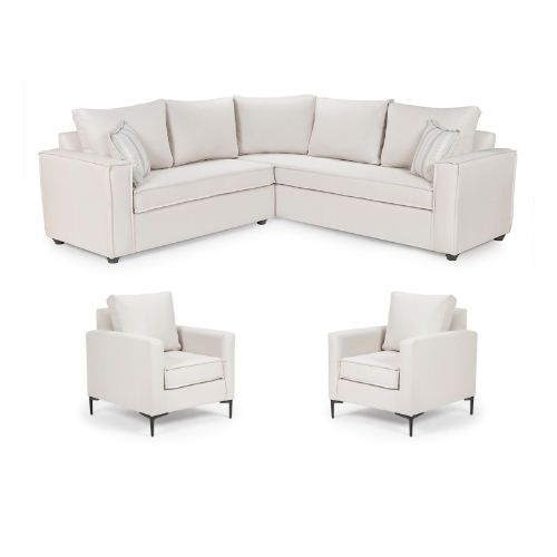SOFA SECCIONAL MATILDA(2) & 2 POLTRONAS VENETTO BLANCO BONE - Imagen 2