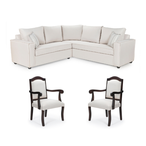SOFA SECCIONAL MATILDA(2) & 2 SITIALES ANTONIA BLANCO BONE