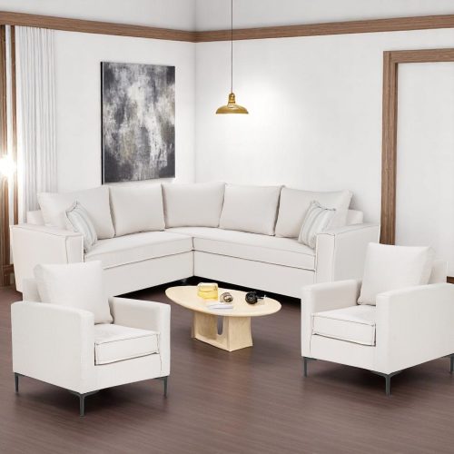 SOFA SECCIONAL MATILDA(2) & 2 POLTRONAS VENETTO BLANCO BONE
