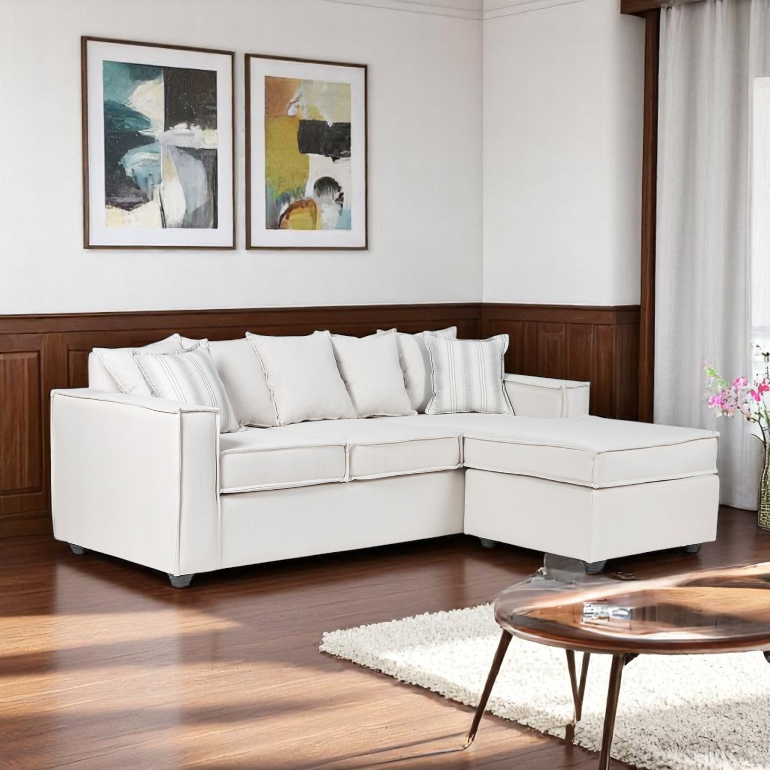 SOFA INTERCAMBIABLE LEHMANN BLANCO HUESO