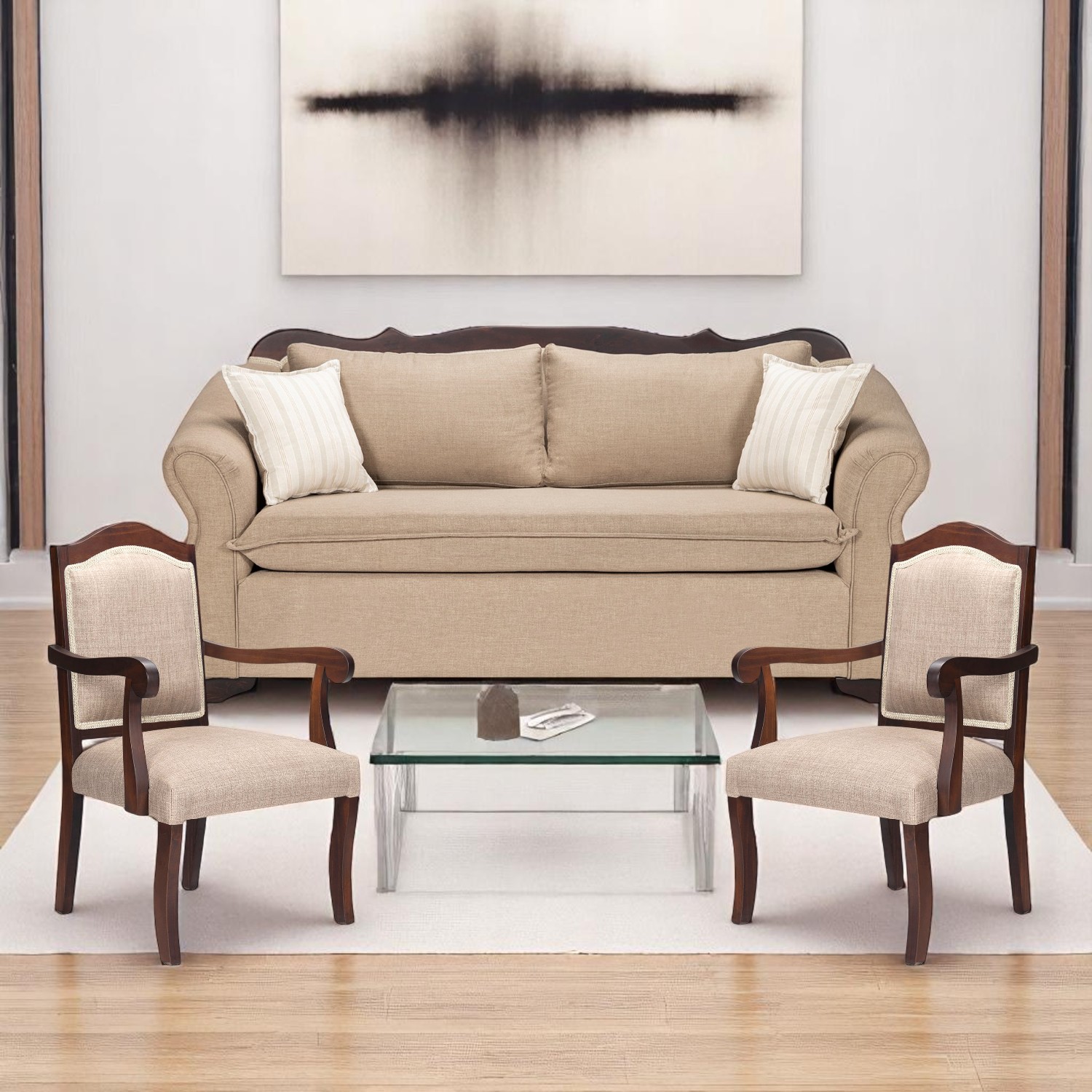 SOFÀ CORONA & SITIALES ANTONIA BEIGE