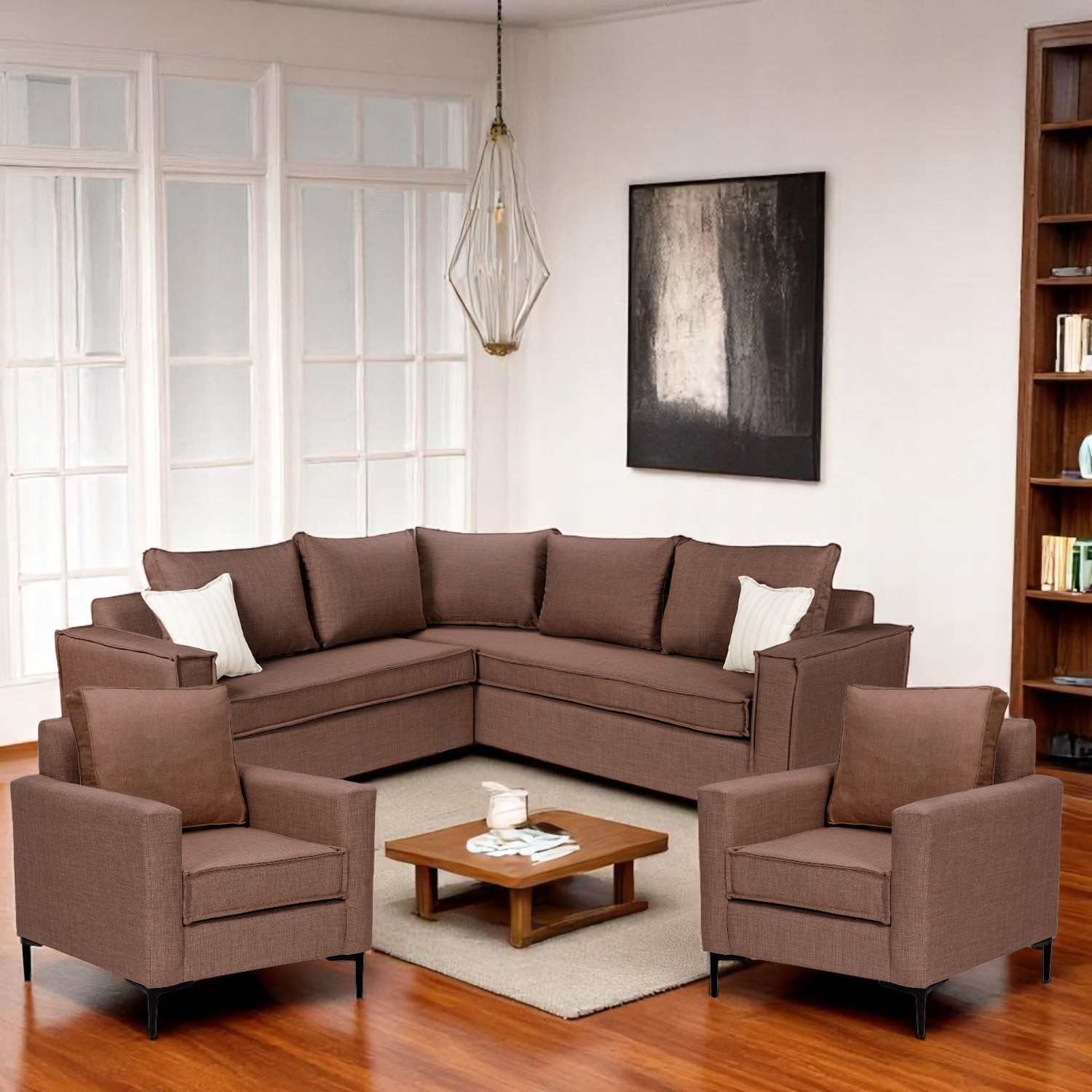 SOFA SECCIONAL MATILDA(2) & 2 POLTRONAS VENETTO CAFÈ