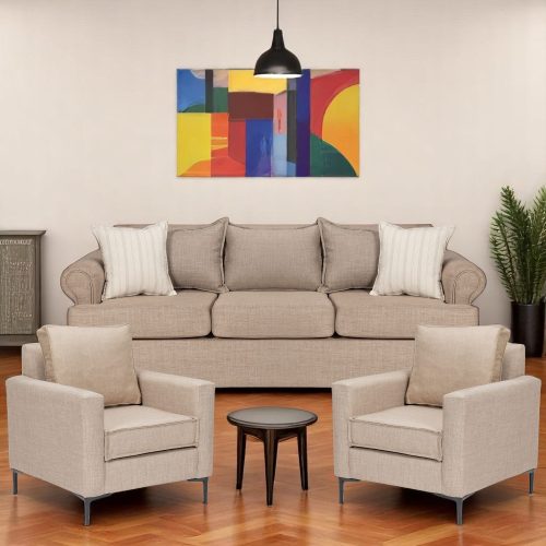 Sofá Amanda & 2 poltronas Beige